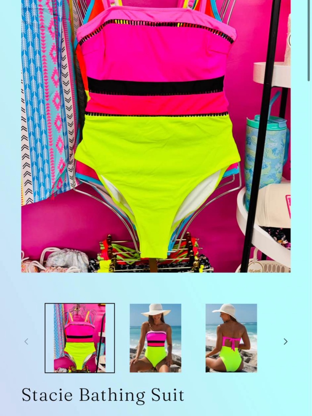 Nwt Stacie Neon Color Block One Piece Swimsuit xxl